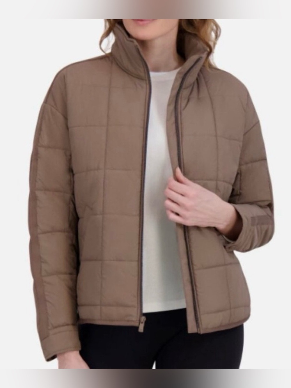 Roxy Brown Short Quilted Coat